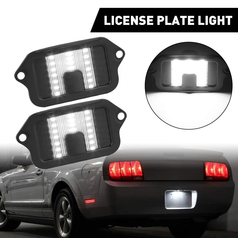 2X Full White LED License Plate Light Tag Kit for Ford Mustang (2005–2009)