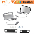 Set of 2 Stainless Steel Side Fold Manual Mirrors for Ford F250 Super Duty (1988–1996)