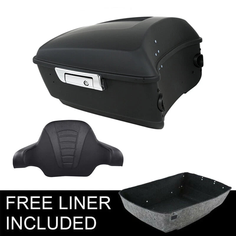 Matte Black King Trunk Backrest for Harley Touring Road Glide (2014–2026)