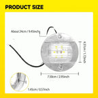 8Pc Round White LED Navigation Lights for Marine Boats