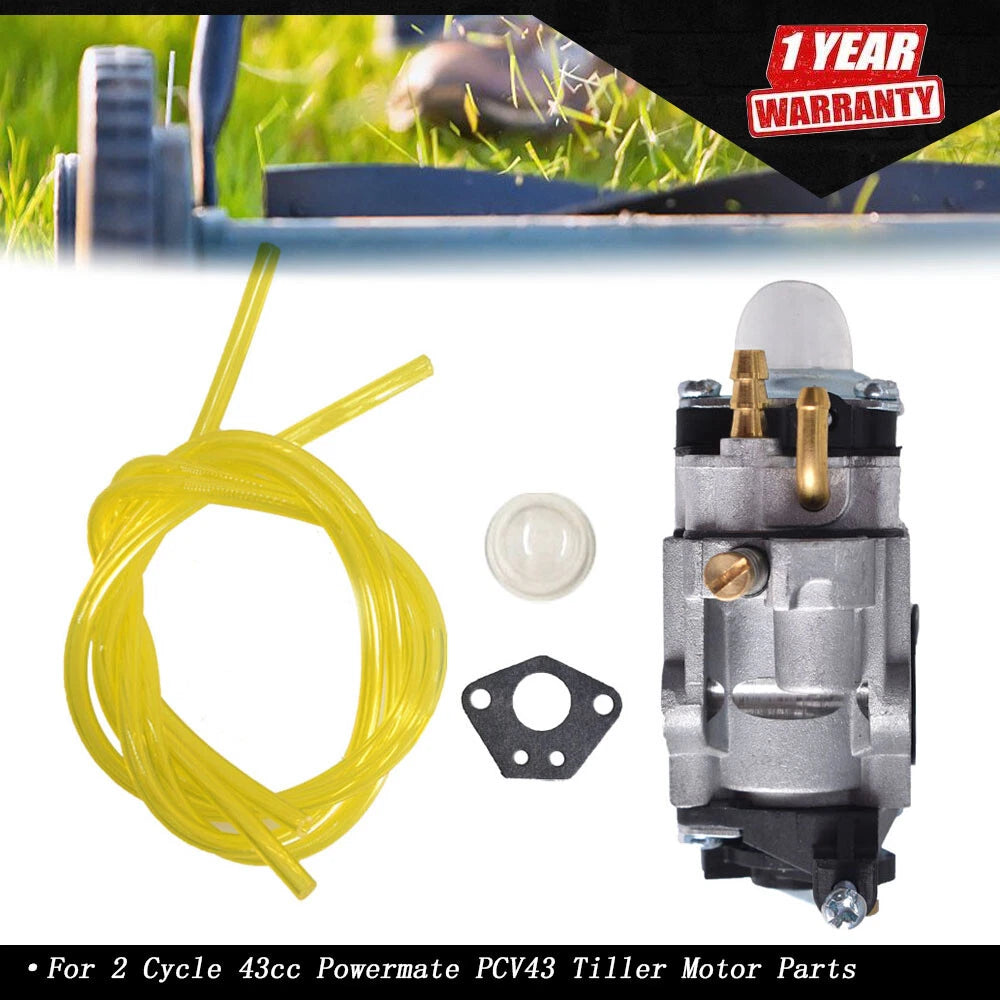 Carburetor with Gasket for Powermate PCV43 Tiller (43cc)