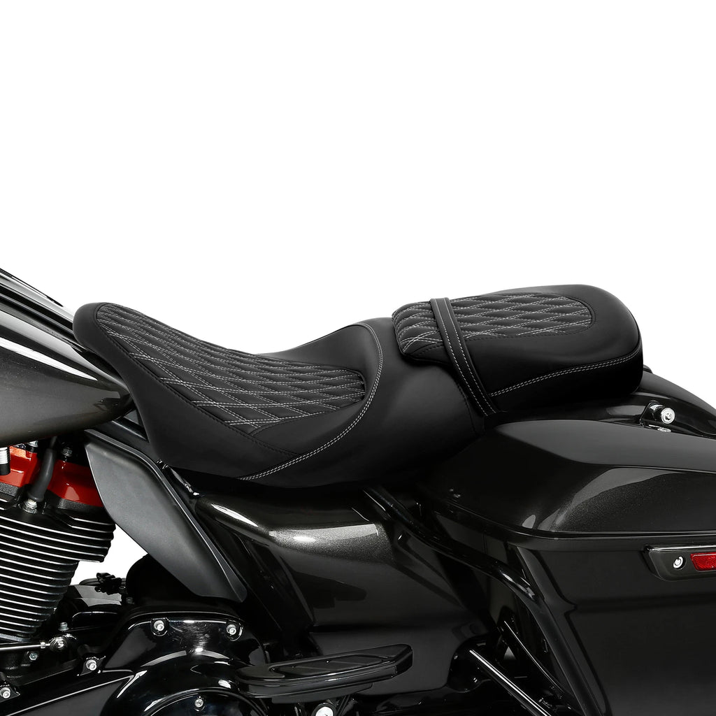 Gel Seat for Harley Touring Road Glide (2009–2023) - Black White