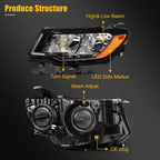 Headlight Assembly for Jeep Compass (2017–2021) Halogen Left Side