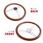 15" Classic Wood Steering Wheel for Universal Fit