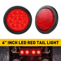 Set of 2 Red 4" Round Stop Turn Tail Lights for Truck Trailer