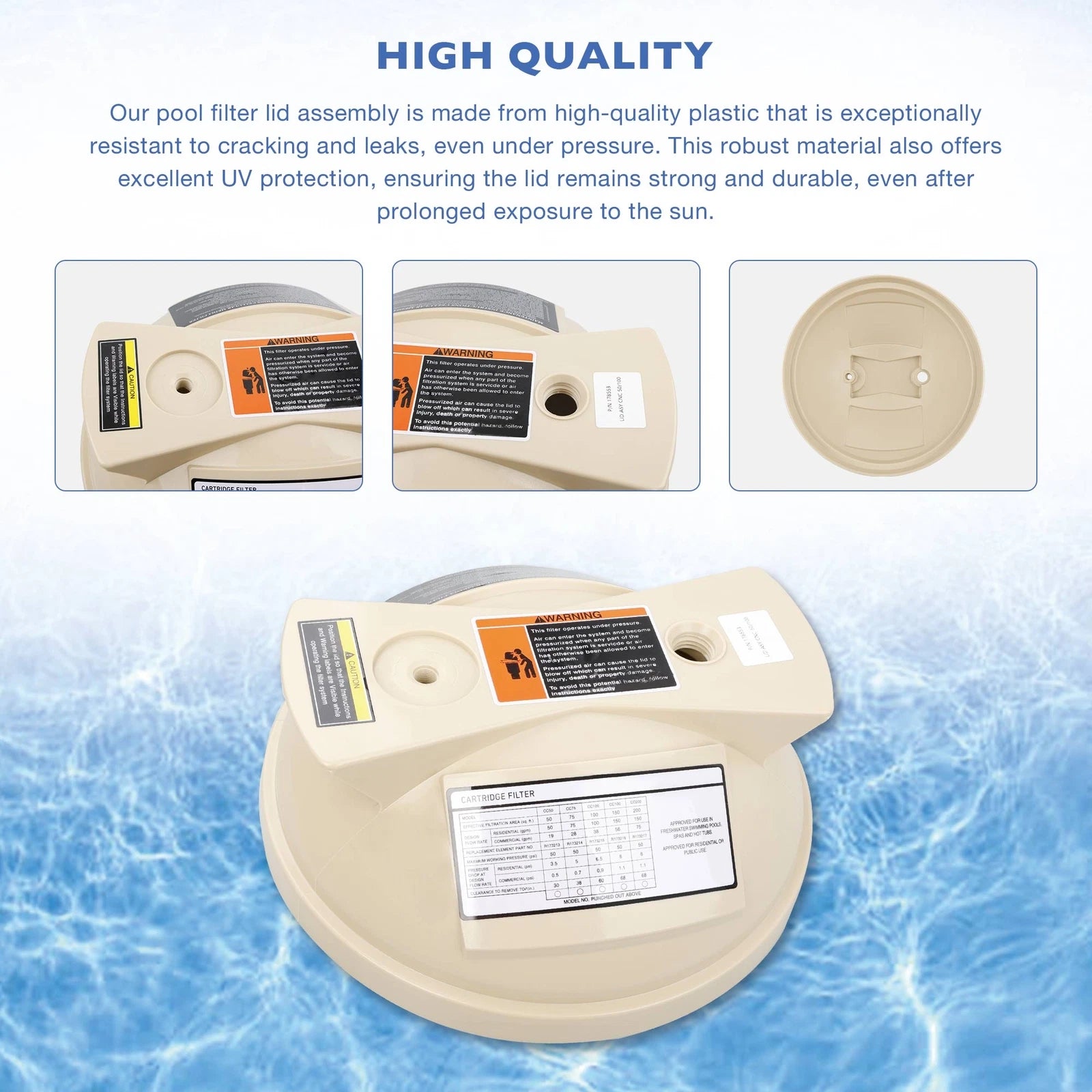 Pool Filter Cover Lid for Pentair Clean & Clear Predator 50 100 125