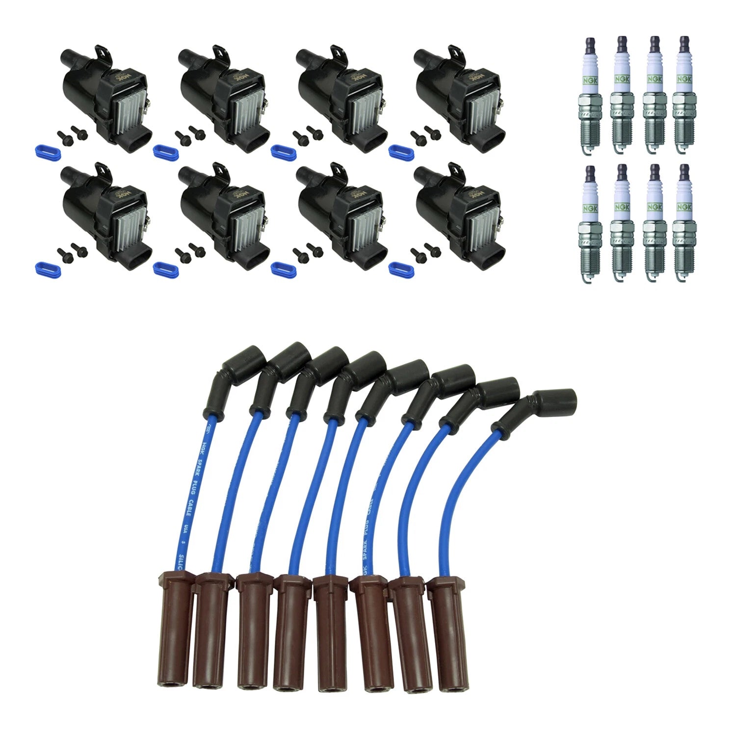 Set of 8 Ignition Coil Wires & Platinum Spark Plugs for Silverado 1500 Tahoe