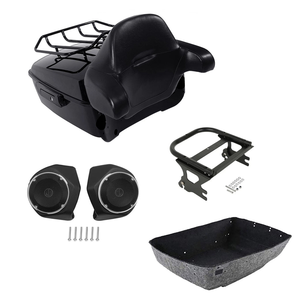 Trunk Luggage Pad Rack Speakers for Harley Touring (1997–2008)
