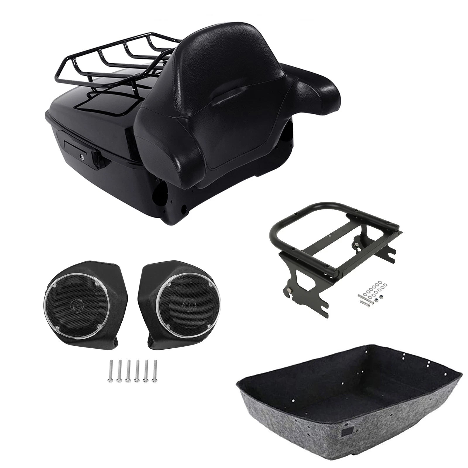 Trunk Luggage Pad Rack Speakers for Harley Touring (1997–2008)
