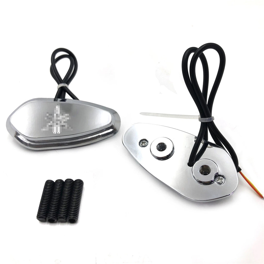 LED Chrome Mirror Block Off Base Plates for Yamaha R1 YZF-R1 (2000–2008)