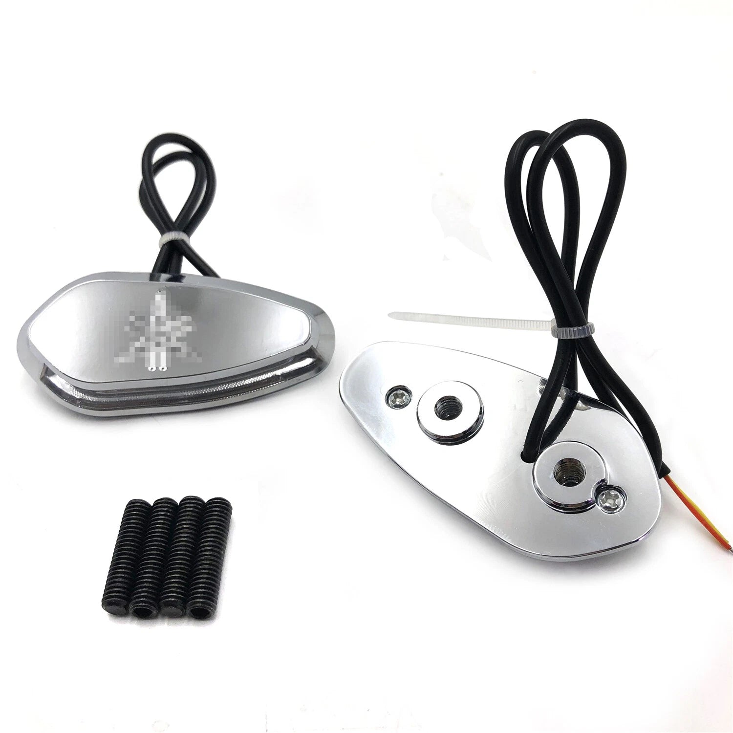 LED Chrome Mirror Block Off Base Plates for Yamaha R1 YZF-R1 (2000–2008)