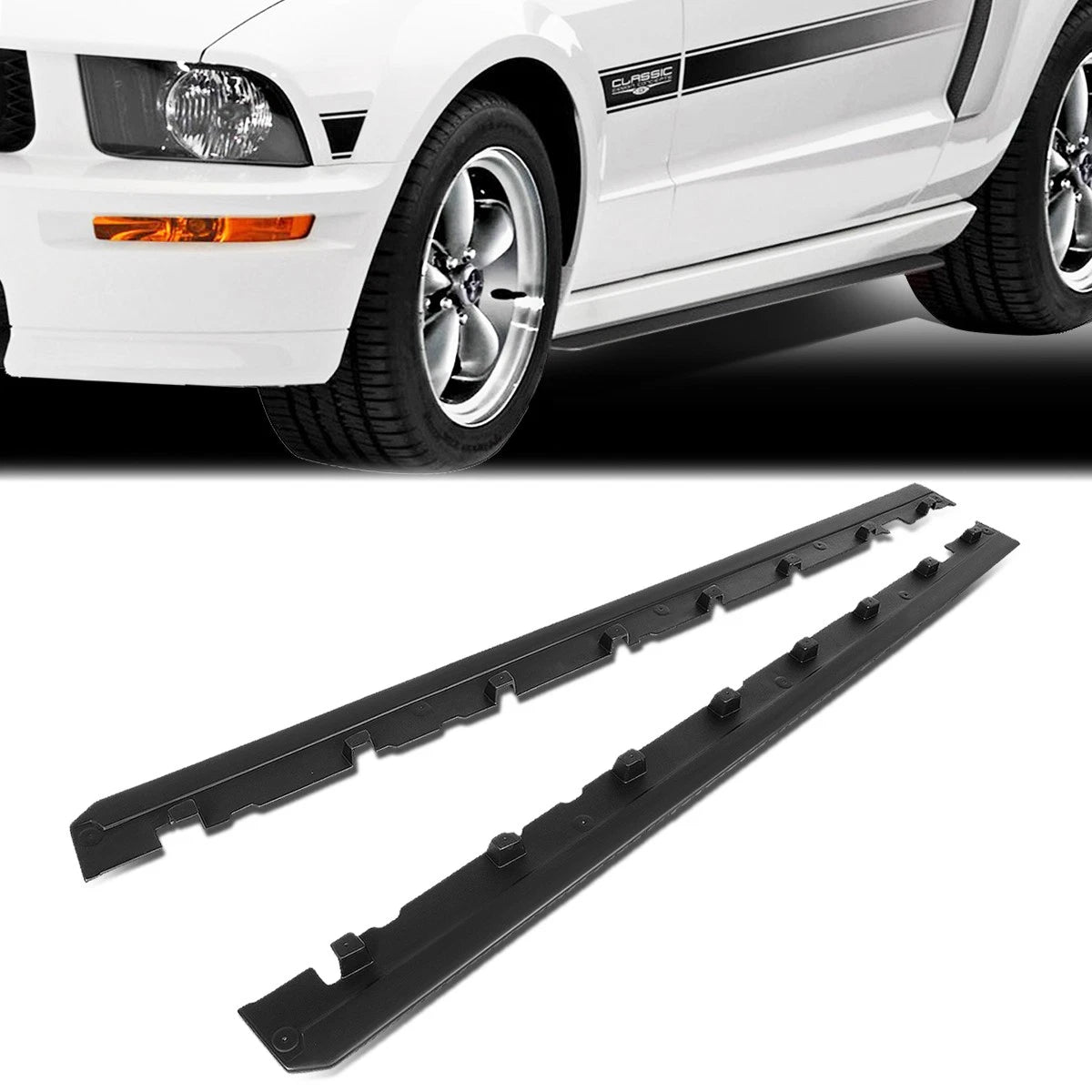 RP Style Side Skirts for Ford Mustang (2010–2014)