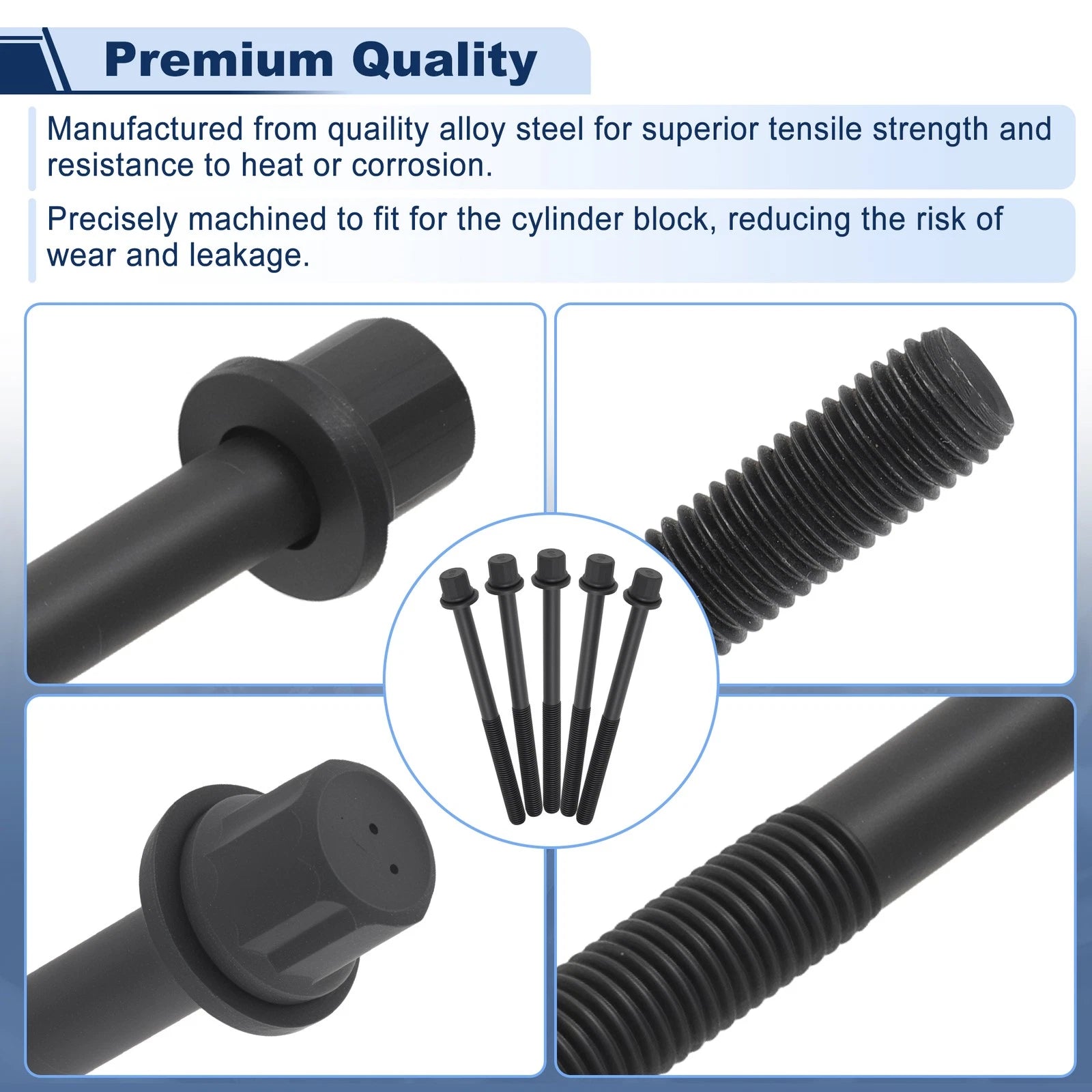 Set of 10 Engine Cylinder Head Bolt for Honda Accord (2003–2007) CR-V (2002–2009) 2.4L L4