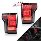 2X LED Tail Lights for Ford F150 (2015-2020) Clear Rear Lamps Assembly