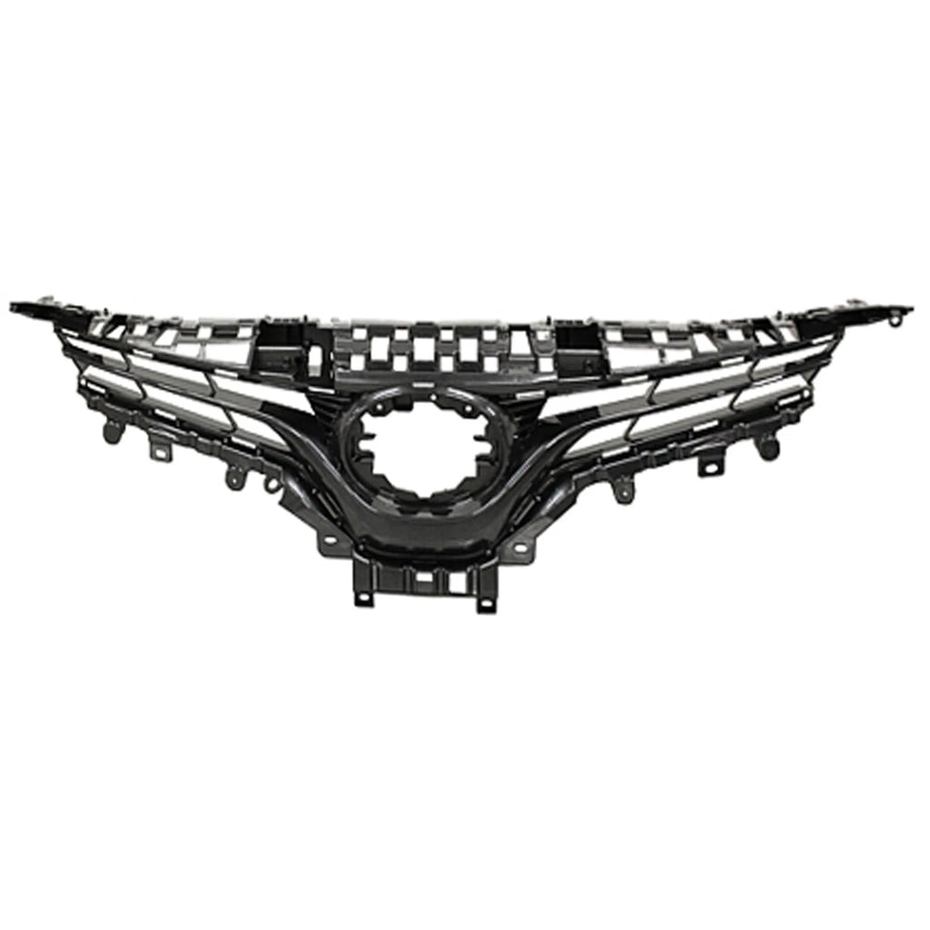 Front Upper Grille Replacement Gray Gloss ABS Plastic for Toyota RAV4 (2016–2018)