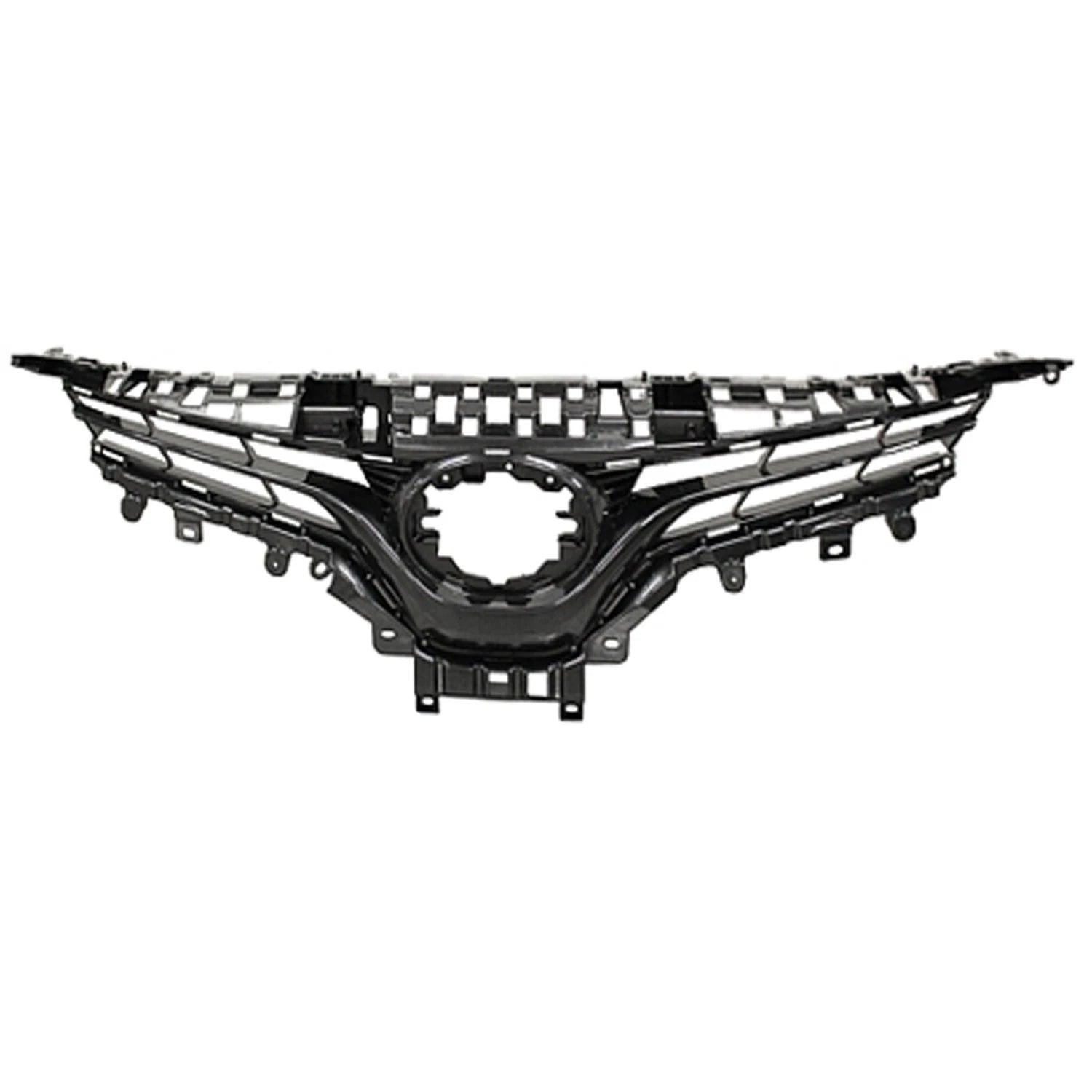 Front Upper Grille Replacement Gray Gloss ABS Plastic for Toyota RAV4 (2016–2018)