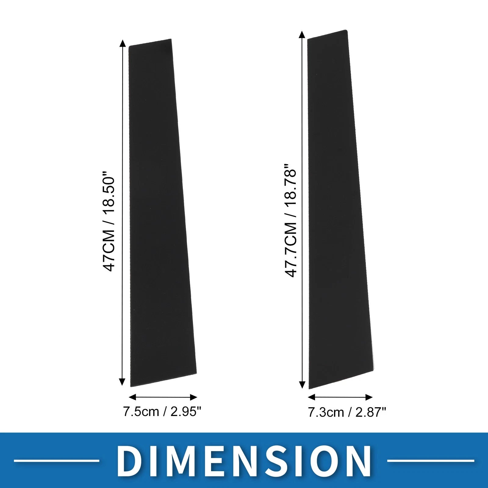 Set of 4 Door Pillar Window Trim for Toyota Highlander (2008–2013) Black