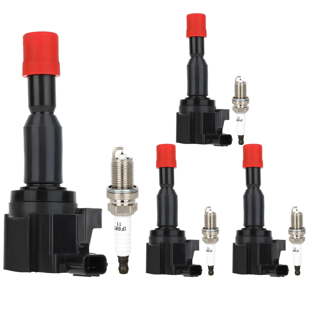 Set of 4 Ignition Coils & Spark Plugs for Honda Fit (2007–2008)