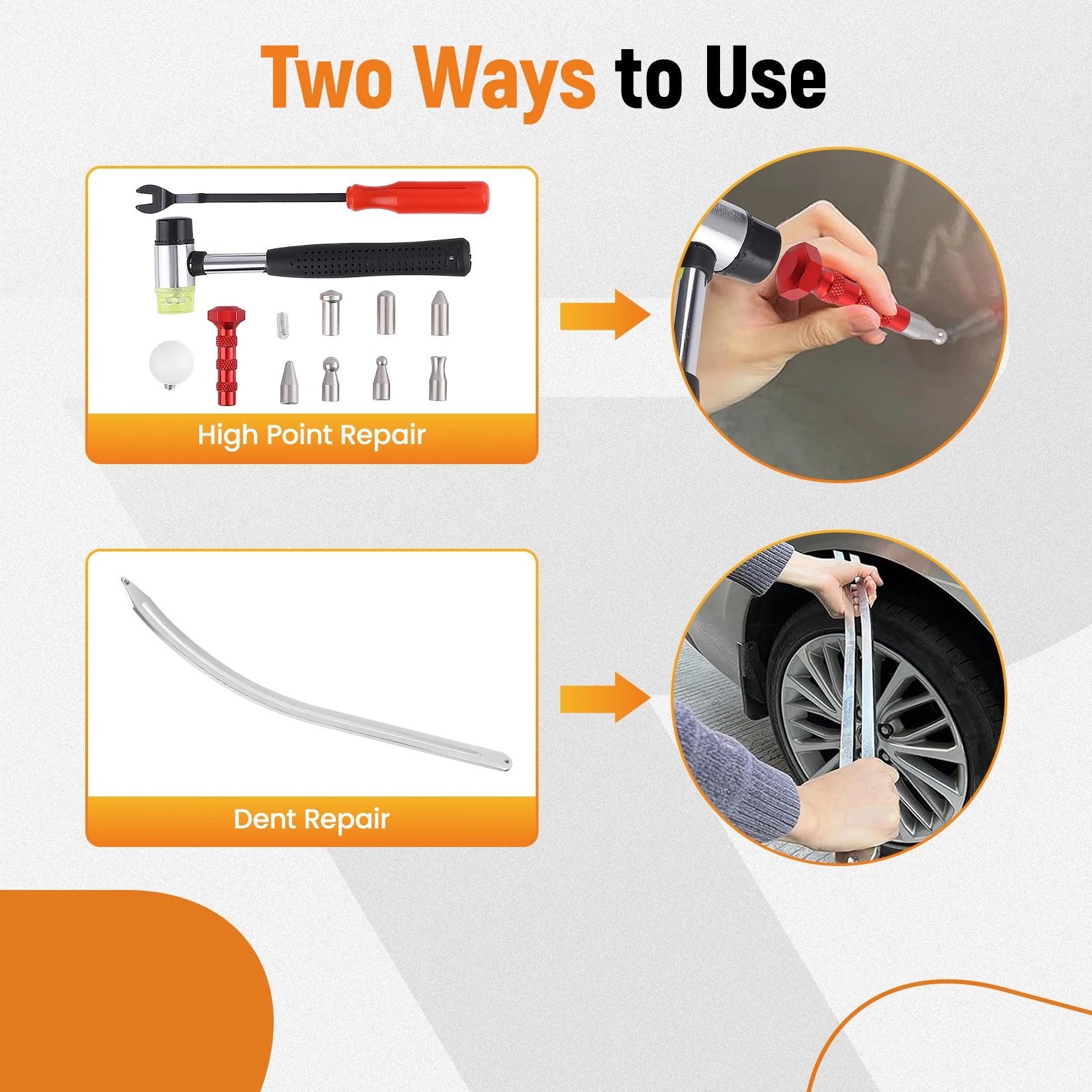 Dent Removal Rods for Universal Automotive Use (Paintless Repair Tool)