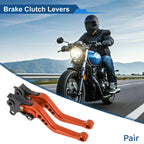 Adjustable Short Brake Clutch Levers for BMW R Nine T (2014–2016) - Orange 1 Pair
