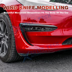 Black Front Fog Light Eyebrow Trim Spoiler Cover for Tesla Model 3 (2017-2023)
