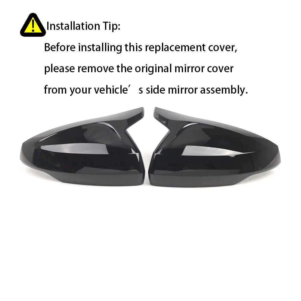 Gloss Black Side Wing Mirror Cover Caps for VW Polo MK6 (2018–2026)