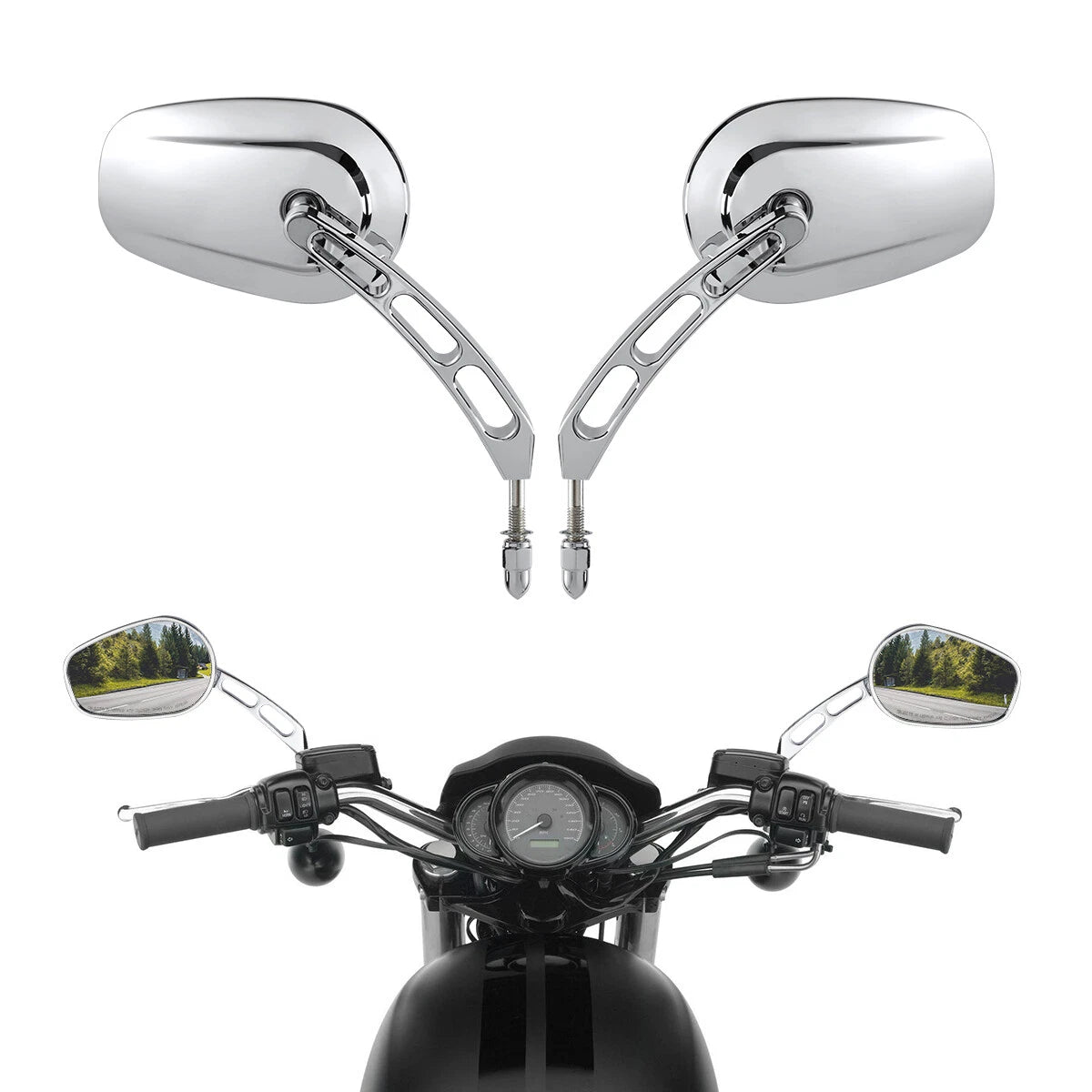 Rear View Mirrors for Harley Touring Road King Sportster XL Softail Dyna