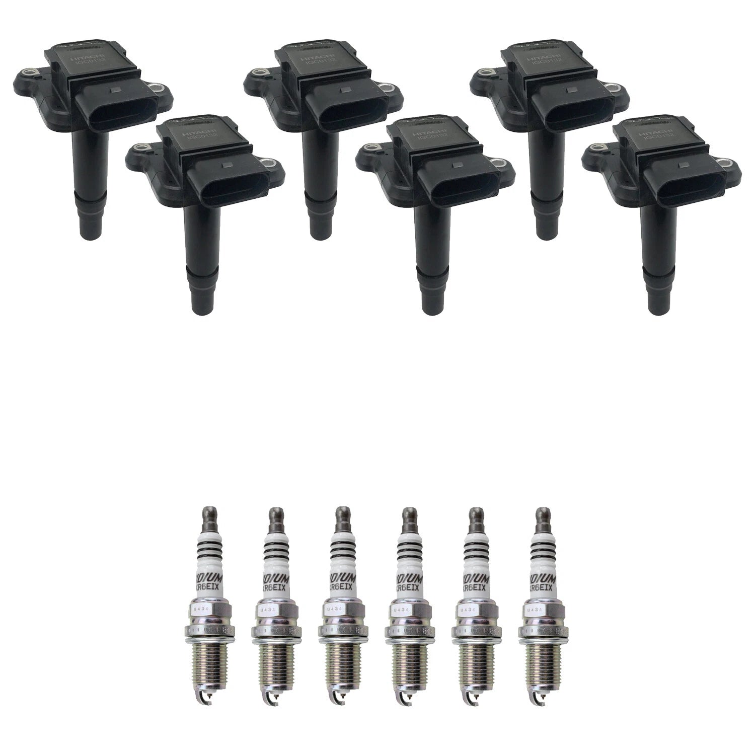 Set of 6 Ignition Coils & NGK Iridium IX Spark Plugs for Audi A6 Quattro (1998–2005)