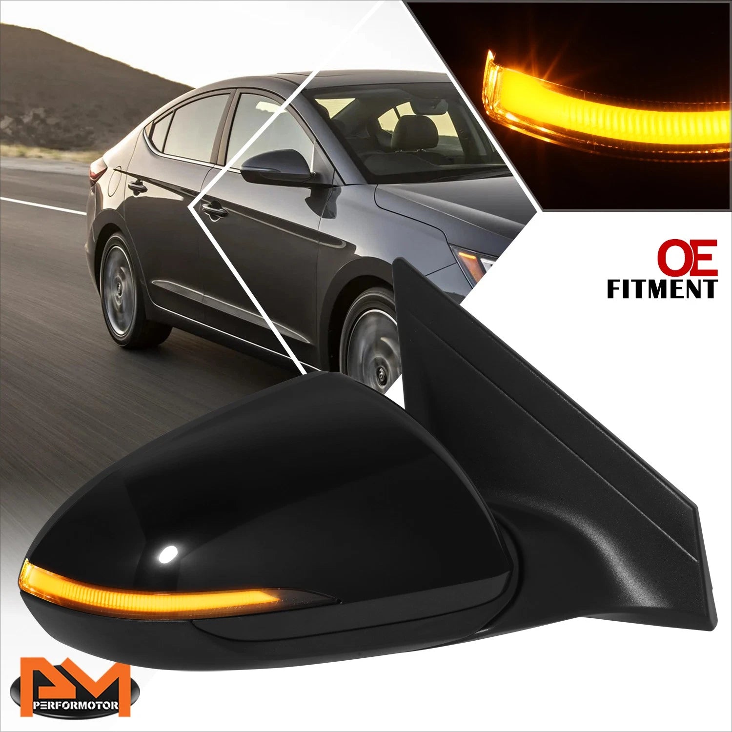 Heated Turn Signal Memory Side Door Mirror Right for Elantra (2019–2020)