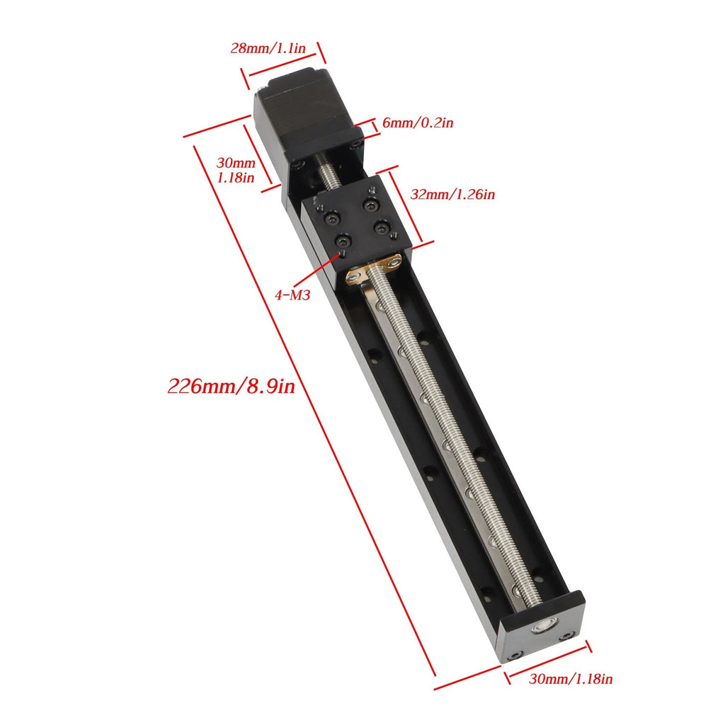 Mini Linear Rail Slider with NEMA11 Stepper Motor for T6x1