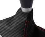 Manual Shift Boot Cover for Toyota Celica (2000–2005) Carbon Fiber Red Stitch