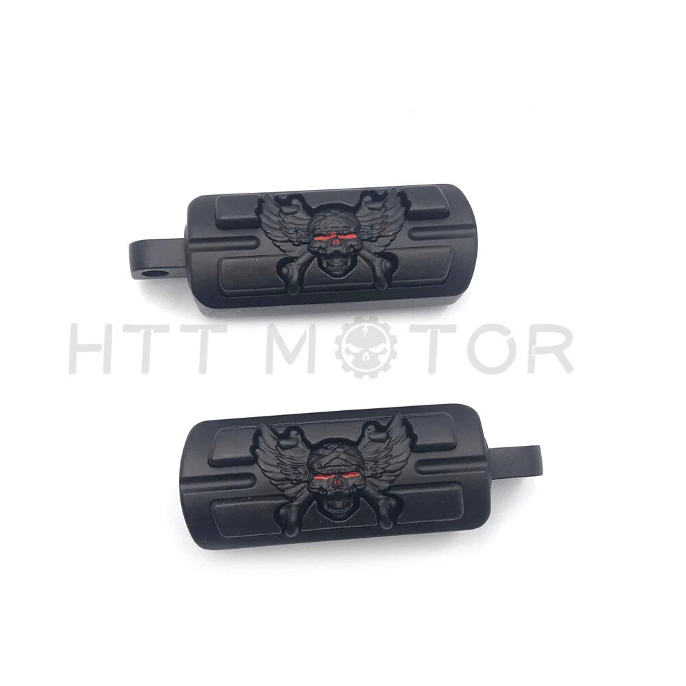 Black Pirate Zombie Footpegs for Harley Davidson Touring Softail Dyna (2010–2023)