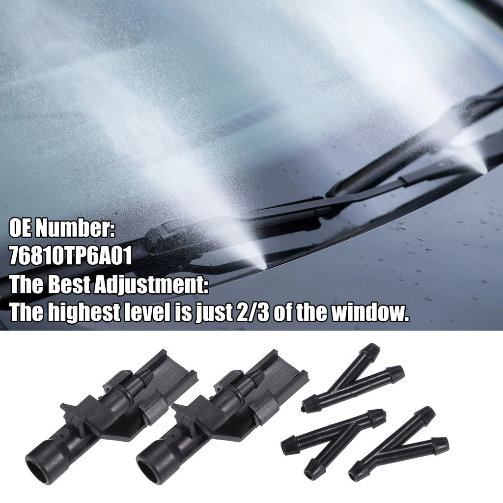 Set of 2 Windshield Washer Nozzles No. 76810TP6A01 for Honda Accord 