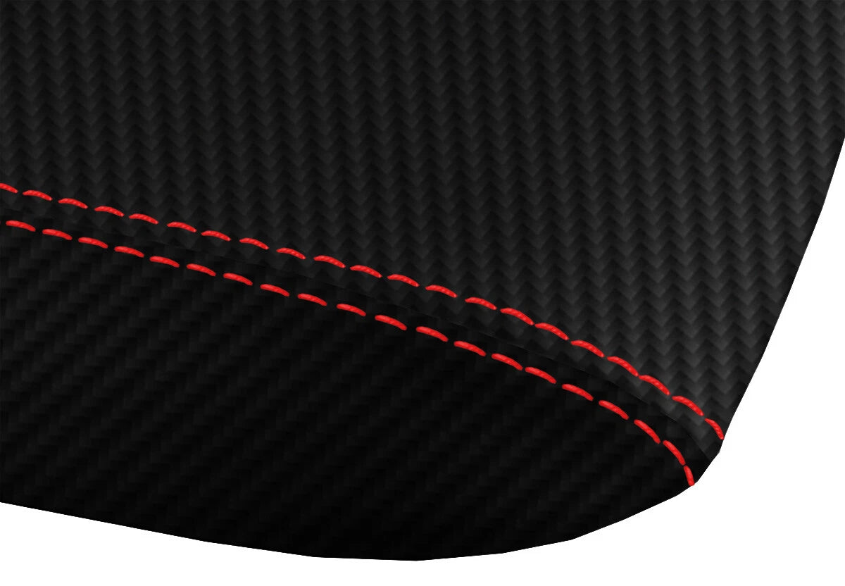 Carbon Fiber Console Lid Cover for Mitsubishi Eclipse (1995–1999) Red Stitch