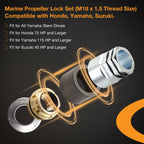 Marine Propeller Lock Set for Yamaha Honda Suzuki (M18 x 1.5)