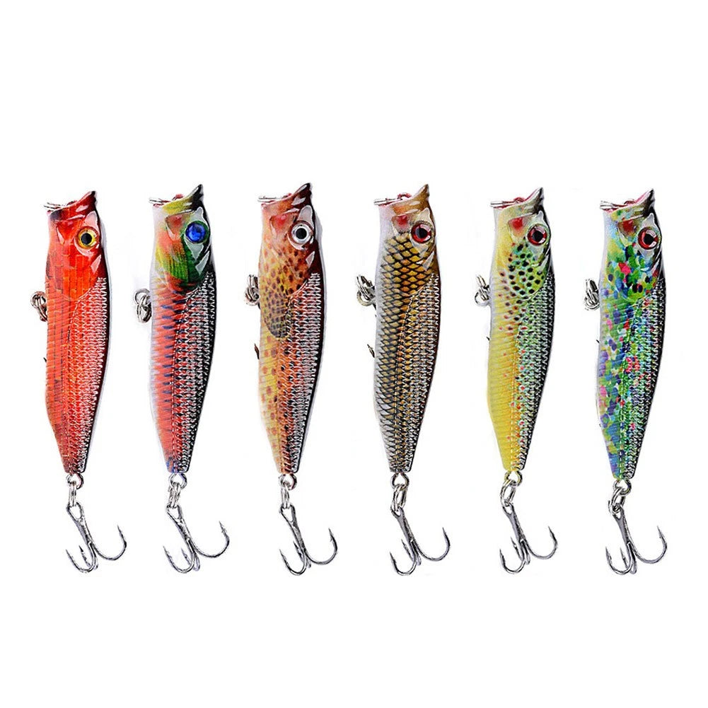 6PCS Minnow Baits for Fishing (UV Color Printing, 6.0g/6.5cm)