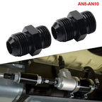 Black Aluminum AN8 Flare to 10AN ORB Male Fitting Adapters with O-Rings