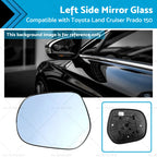 Left Side Mirror Glass with Plate for Toyota LandCruiser Prado 150 (2009–Present)