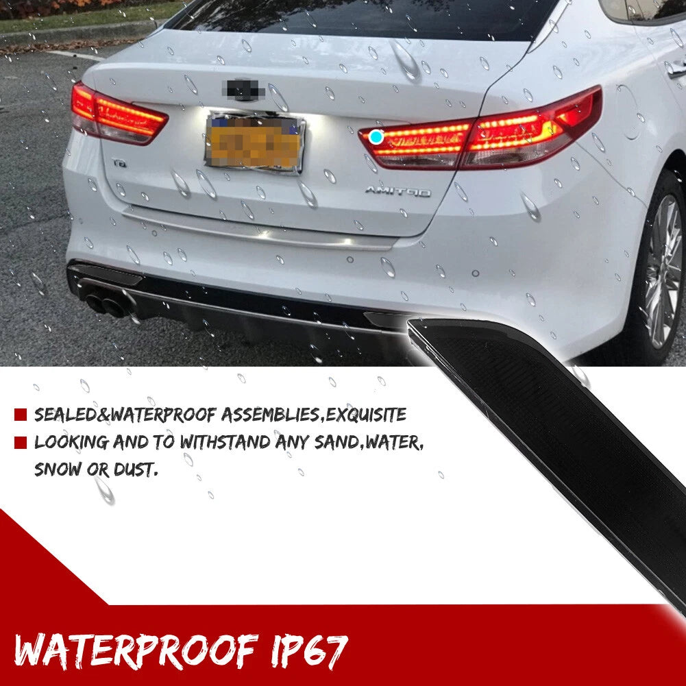 2X Smoked Lens Rear Bumper Reflector Lights for Kia Optima (2016–2018)