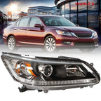 Black Halogen Headlight Assembly for Honda Accord (2013–2015)