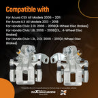 Complete Rear Brake Caliper Kit for Acura ILX (2013–2018) Honda Civic (2006–2015)