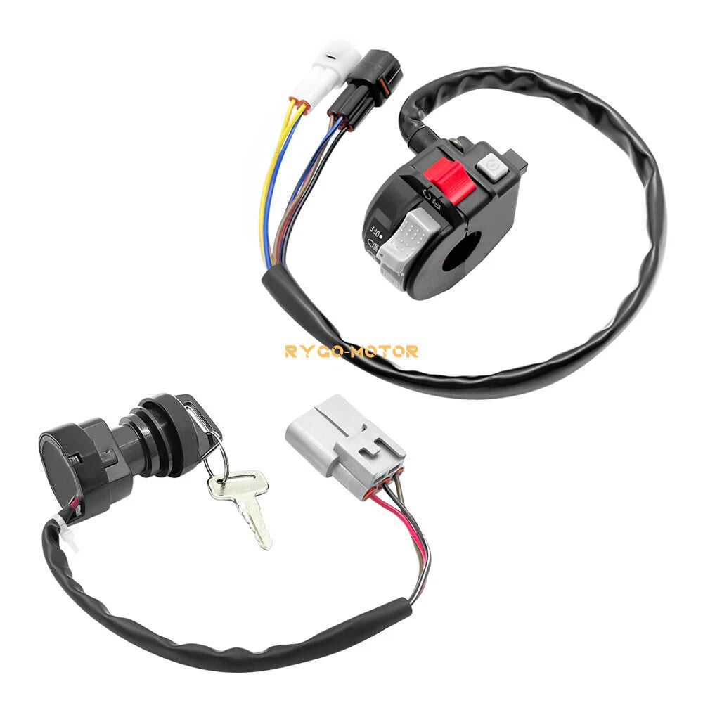 Left Handlebar Switch & Ignition Key Switch for Yamaha Kodiak 450 700 (2003–2020)