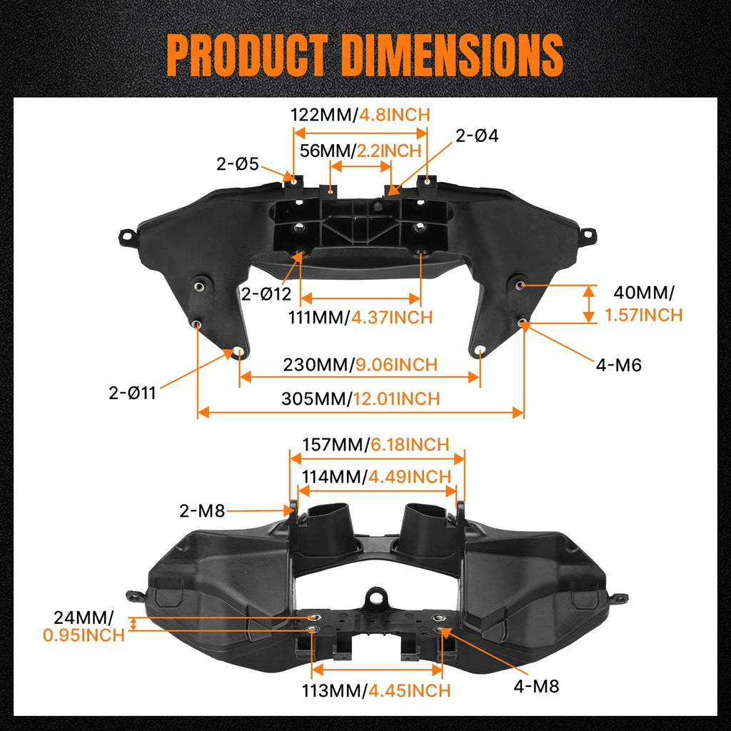 Front Upper Fairing Stay Headlight Bracket for Honda CBR600RR (2007–2025)