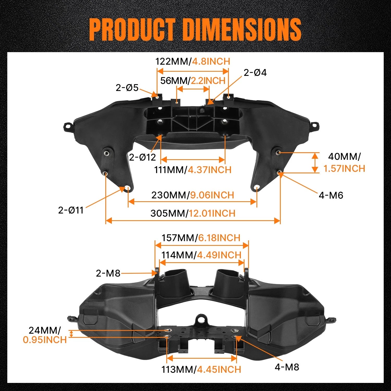 Front Upper Fairing Stay Headlight Bracket for Honda CBR600RR (2007–2025)