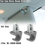 2X Sun Visor Hook Clip Retainer for Toyota Rav4 Corolla (74348-33040)