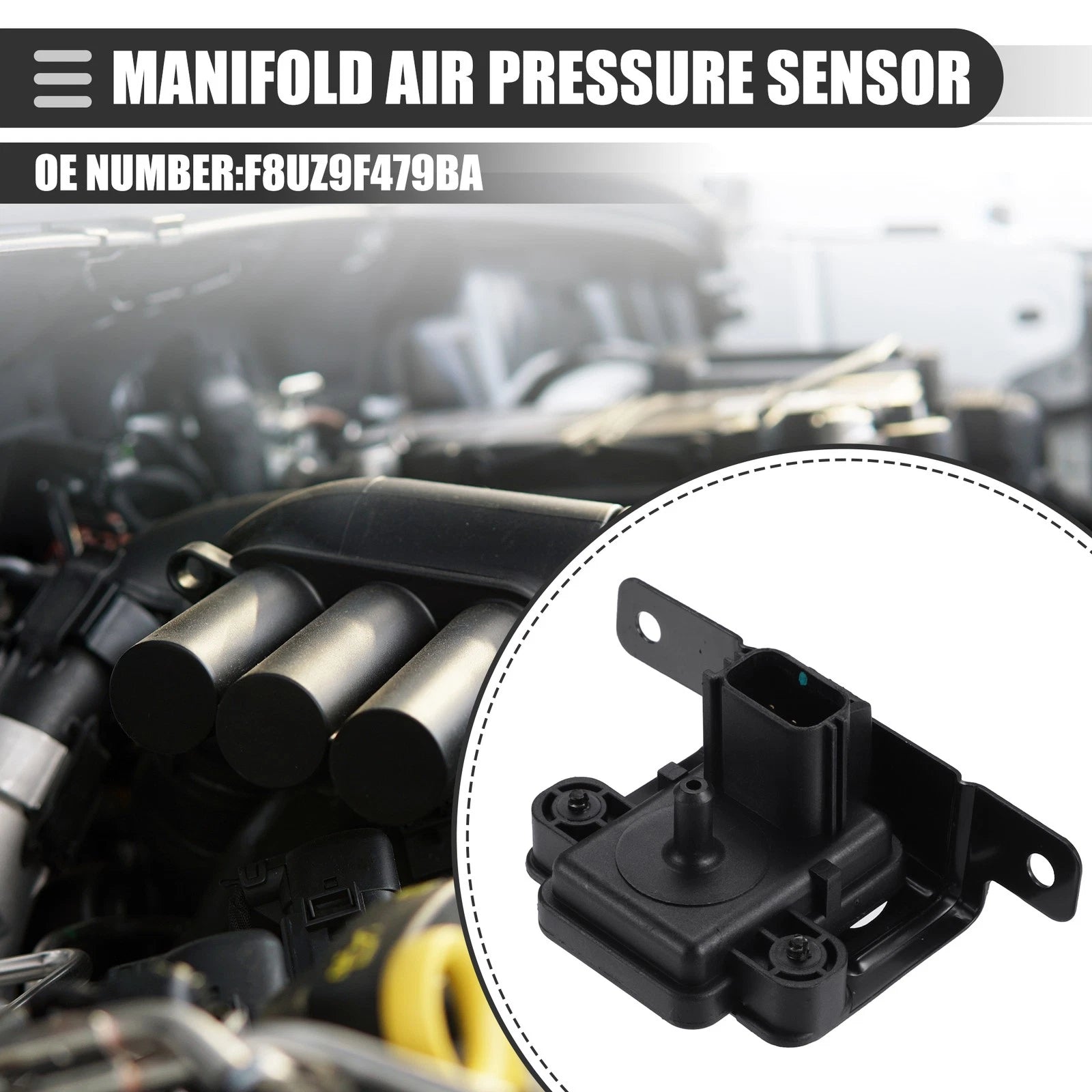 MAP Manifold Air Pressure Sensor for Ford E-350 Econoline (1998) No.F8UZ9F479BA