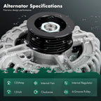 Alternator for Chevy Impala, Monte Carlo (2006–2011) 3.5L 3.9L