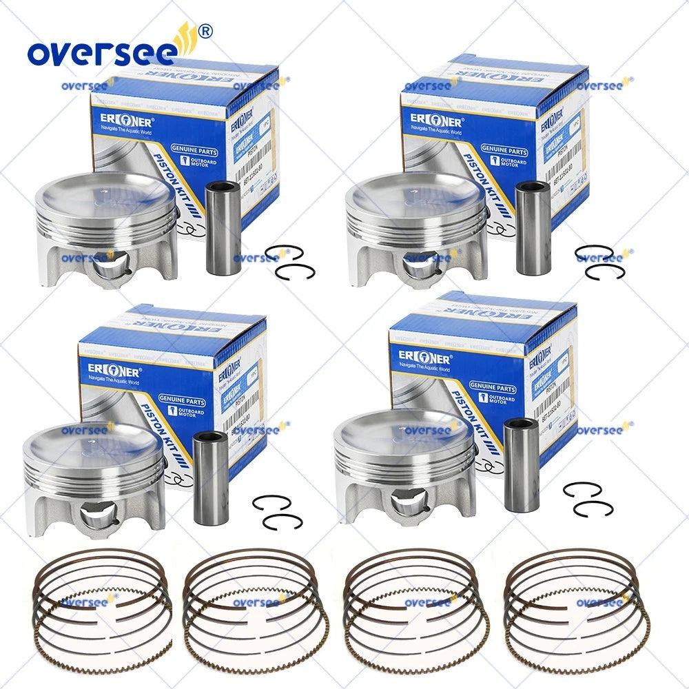 Set of 4 Piston Set STD for Yamaha Waverunner FX Cruiser (6ET-11631-00, 6S5-11631-10)