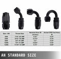 Set of 4 Black 0° Straight Swivel Fuel Oil Hose End Fittings 4AN 6AN 8AN 10AN 12AN