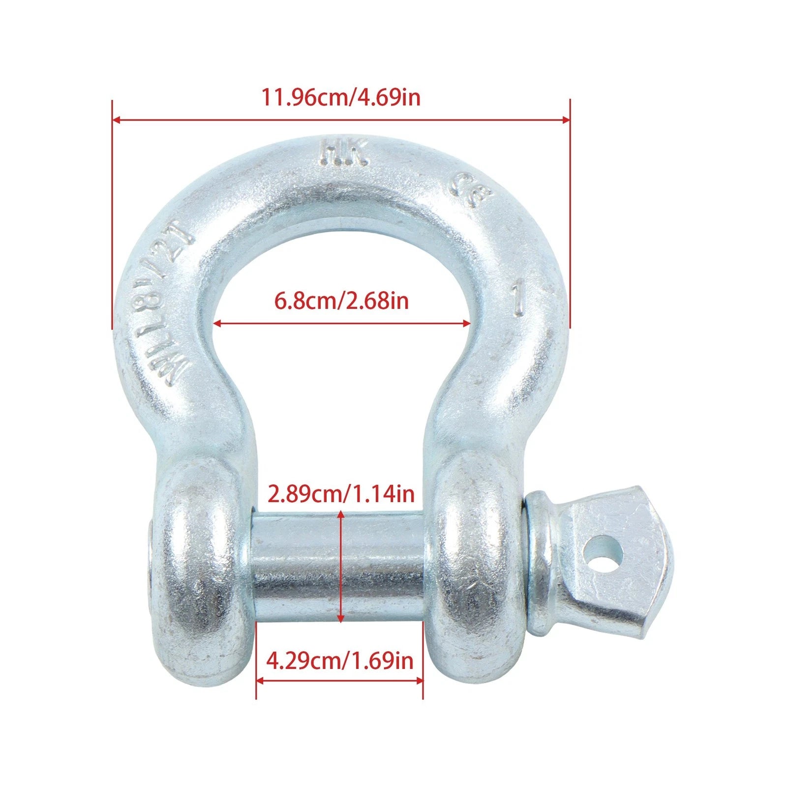 Set of 2 Heavy Duty 1" D-Ring Bow Shackles WLL 8.5 Tons